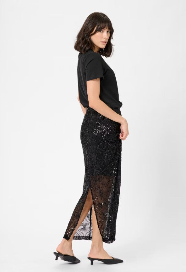 KAFFE GEO SEQUIN DETAIL SKIRT