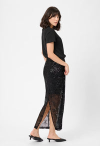 KAFFE GEO SEQUIN DETAIL SKIRT