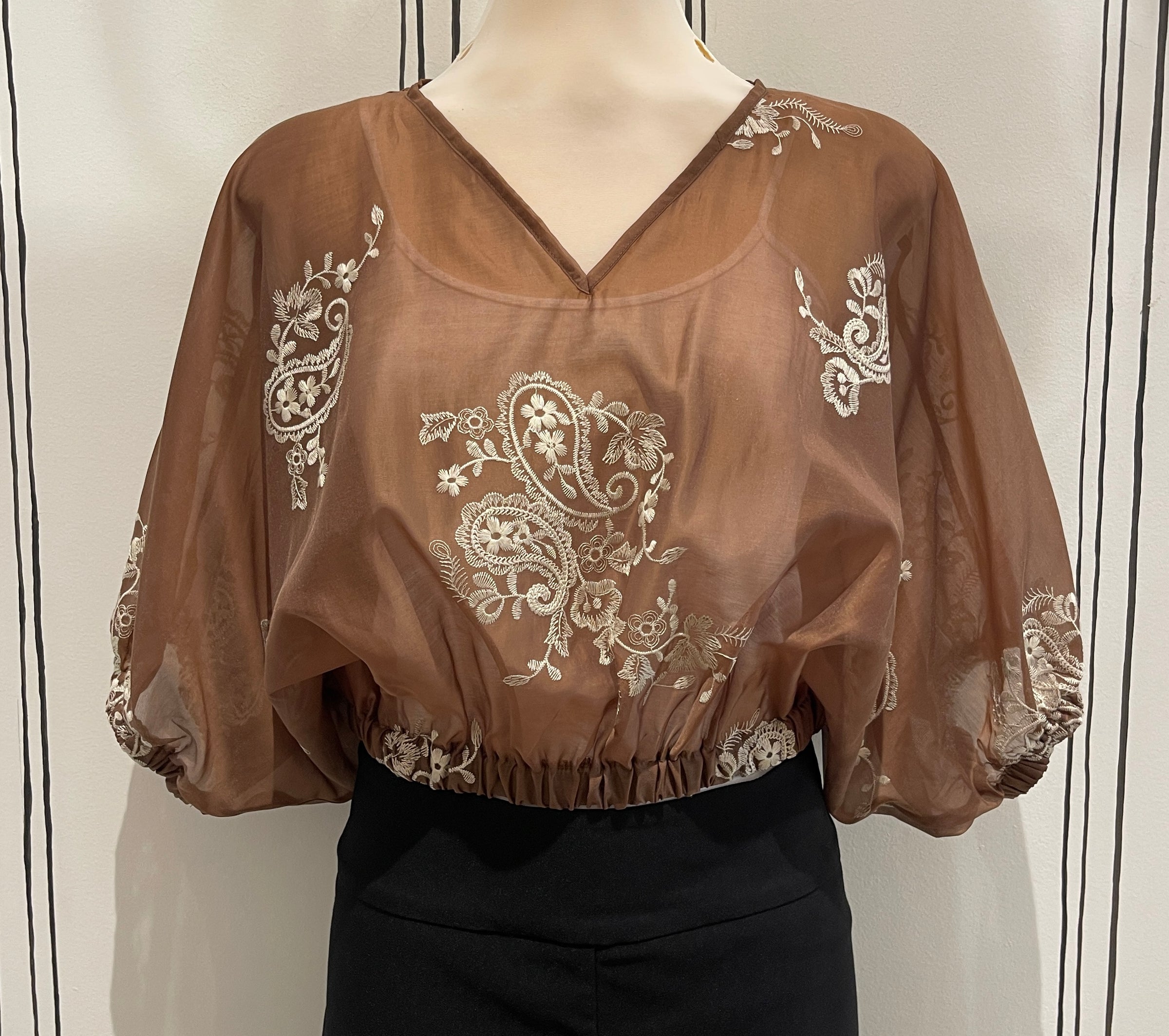 ORAGANZA WITH EMBELLISHMENT TOP