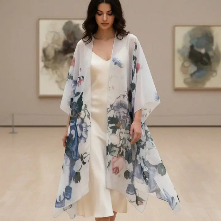 FLOWER ROCOCO VASE KIMONO