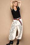 POL PANTS EMBROIDERED DESIGN