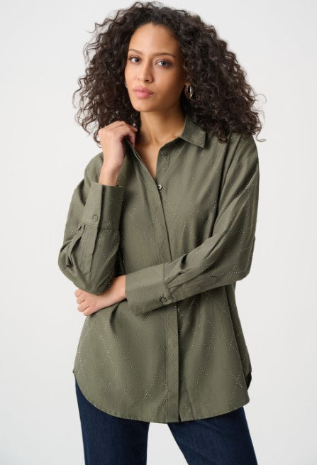 JOSEPH RIBKOFF BOXY RHINESTONE ALL OVER TOP