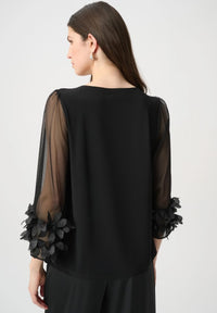 RIBKOFF TOP EMBELLISHED BELL SLEEVE