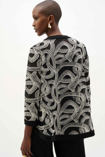 RIBKO JACKET MESH ABSTRACT PRINT