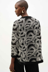 RIBKO JACKET MESH ABSTRACT PRINT