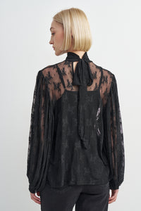 ASTRID TOP L/S MOCK NECK LACE OVERPIECE