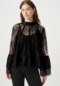 RIBKOFF TOP SCALLOPED LACE TRAPEZE TOP
