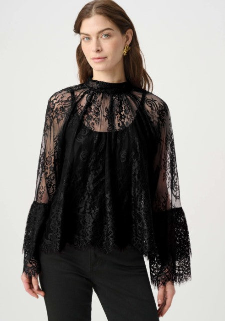 RIBKOFF TOP SCALLOPED LACE TRAPEZE TOP