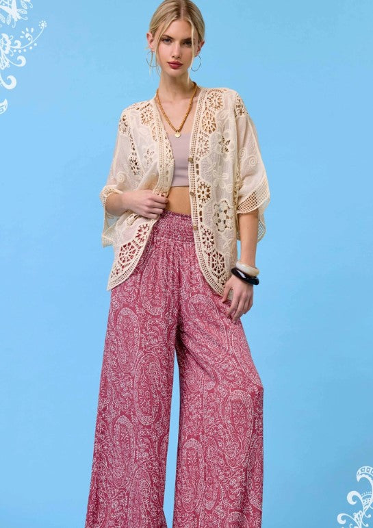 LA MIEL CARDIGAN BOHO FLORAL DOLMAN CURVED HEM