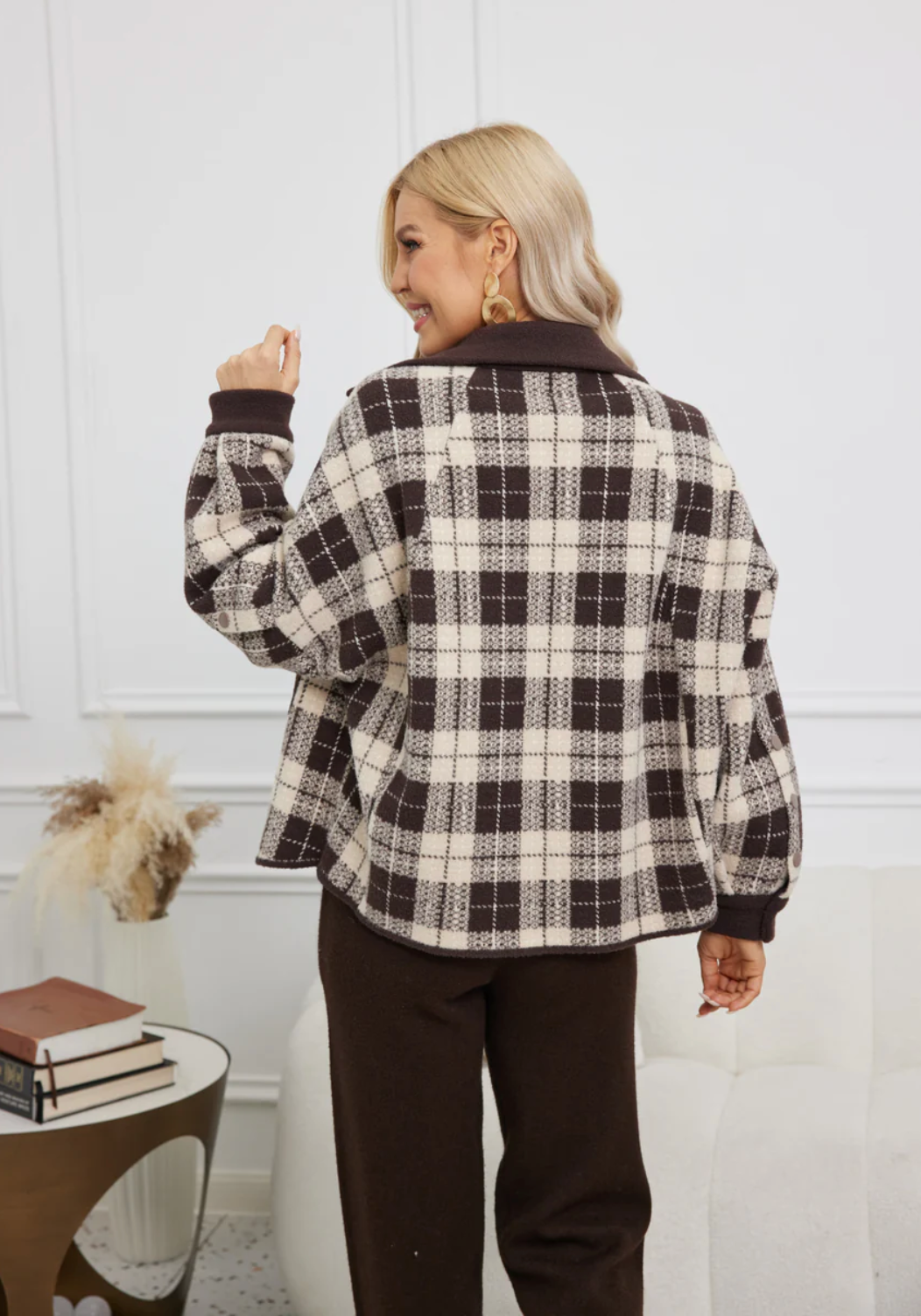 ORANGE PLAID SHACKET