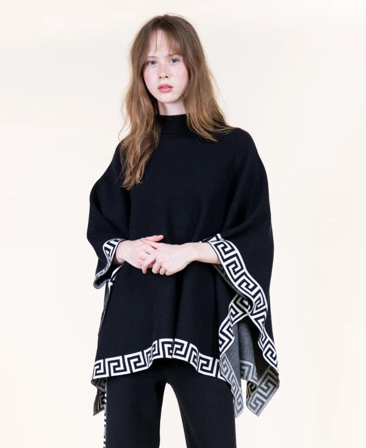 ORIG GREEK KEY PONCHO
