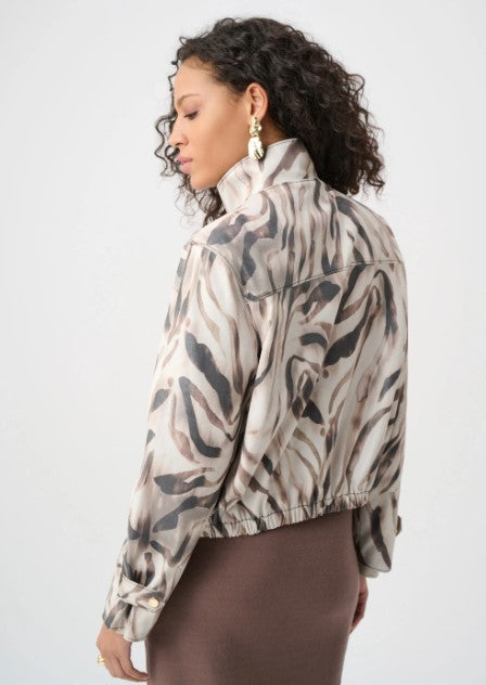 JOSEPH RIBKOFF JACKET FOILED FAUX SUEDE