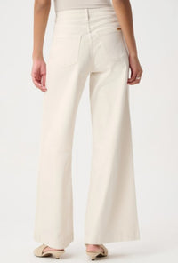 JOSEPH RIBKOFF FEATHERWEAVE DENIM PALAZZO PANTS