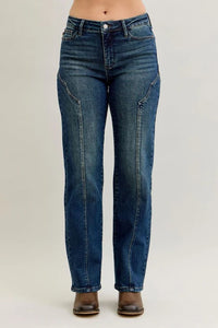 JUDY JEANS STRAIGHT WESTERN SEAM DETAIL