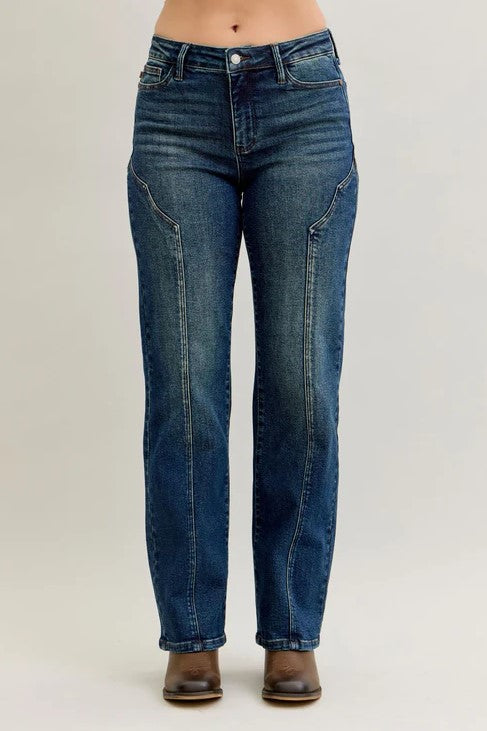 JUDY JEANS STRAIGHT WESTERN SEAM DETAIL