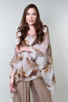 ALINA SILK MARBLE PRINT TOP