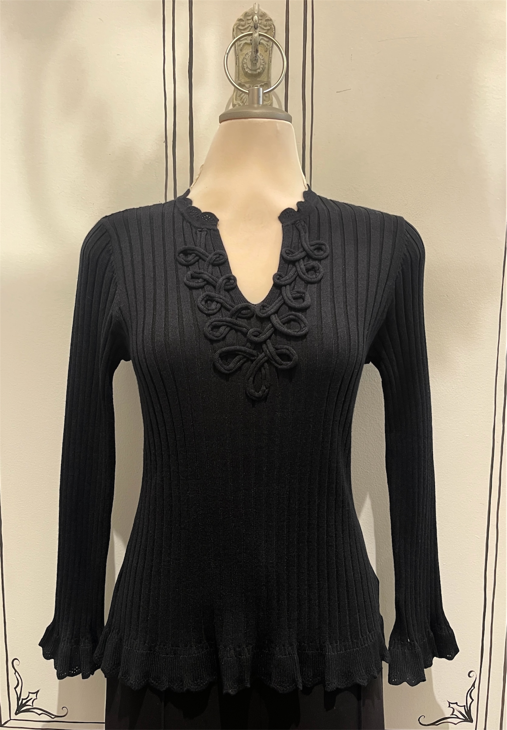 WIT & WISDOM SOUTACHE RIB SWEATER