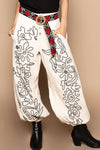 POL PANTS EMBROIDERED DESIGN