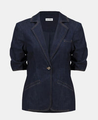 JOSEPH RIBKOFF BLAZER DENIM STRETCH SHORT SLEEVE