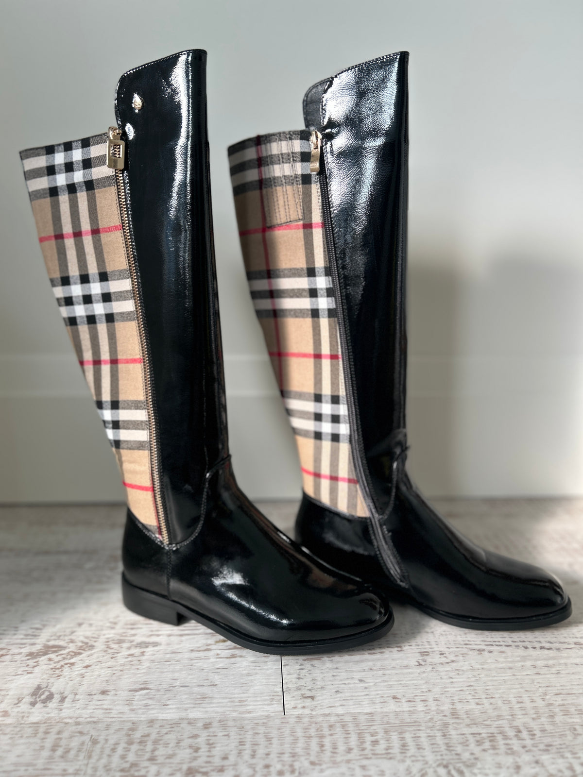 AQUA FLEX BOOT HIGH ZIP PLAID