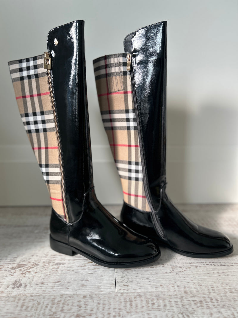 AQUA FLEX BOOT HIGH ZIP PLAID