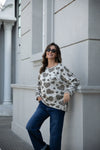ORANGE ANIMAL HEART PULLOVER BOW