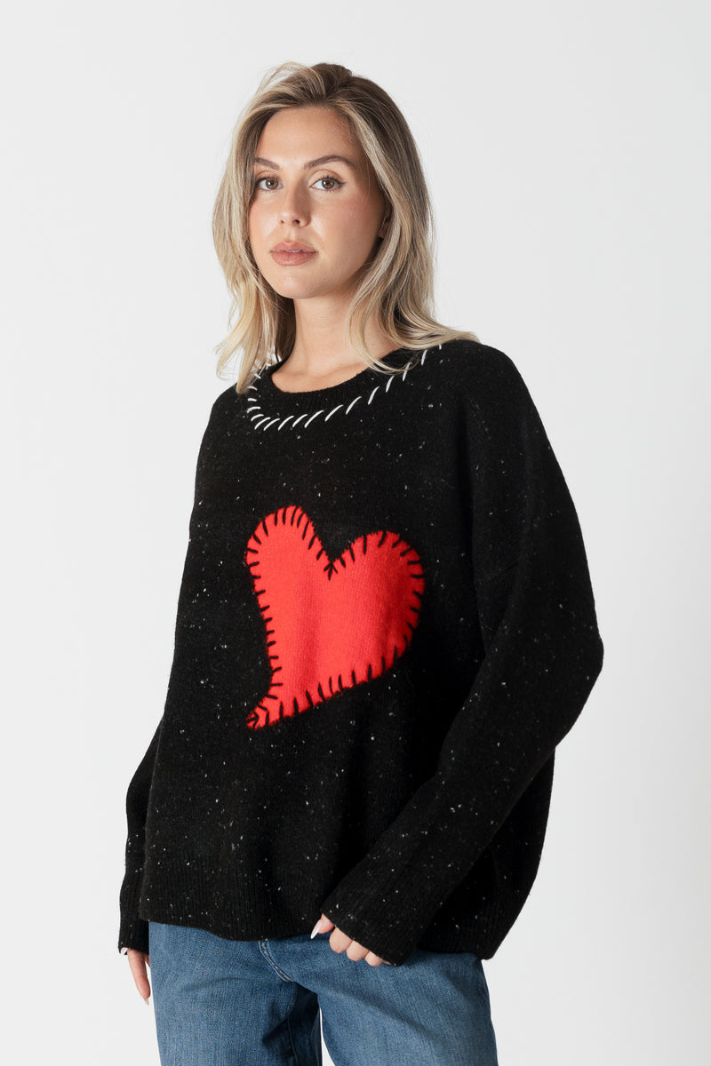 LYLA AND LUX SWEATER WITH HEART PATCH