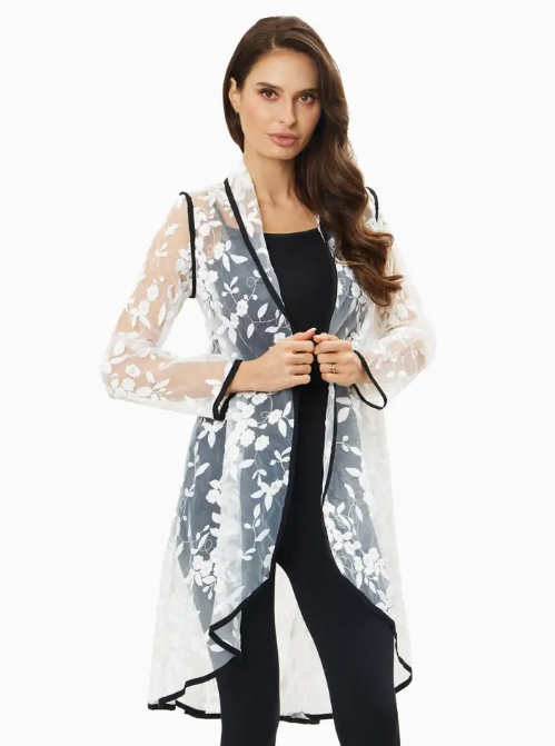 LACE WITH BLACK TRIM DUSTER