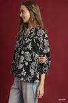 UM BLOUSE 2TONE FLORAL