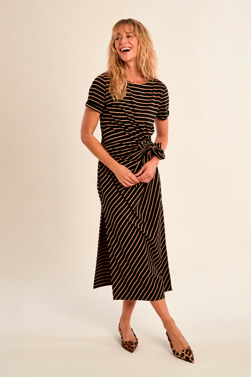 MOLLY DRESS LONG SIDE GATHER