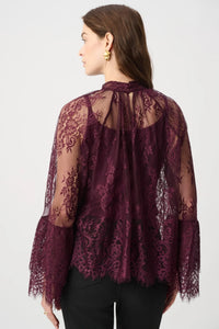 RIBKOFF TOP SCALLOPED LACE TRAPEZE TOP