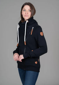 WANAKOME HOODIE ASYMMETRICAL ZIP