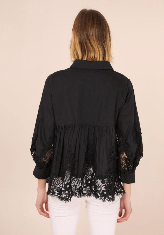 COTTON GUIPURE LACE TOP