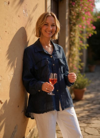 CATHERINE LINEN JKT/ SHIRT BTNS