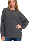 OVERSIZED BRUSHED DROP SHOULDER PULLOVER
