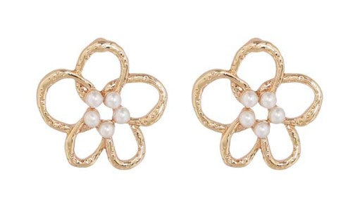 MERX EARR LOOP FLOWER W/PEARL