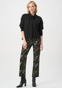 JOSEPH RIBKOFF DENIM CROPPED RHINESTONE DETAIL TOP