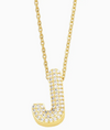 RHINESTONE LETTER INITIAL NECKLACE