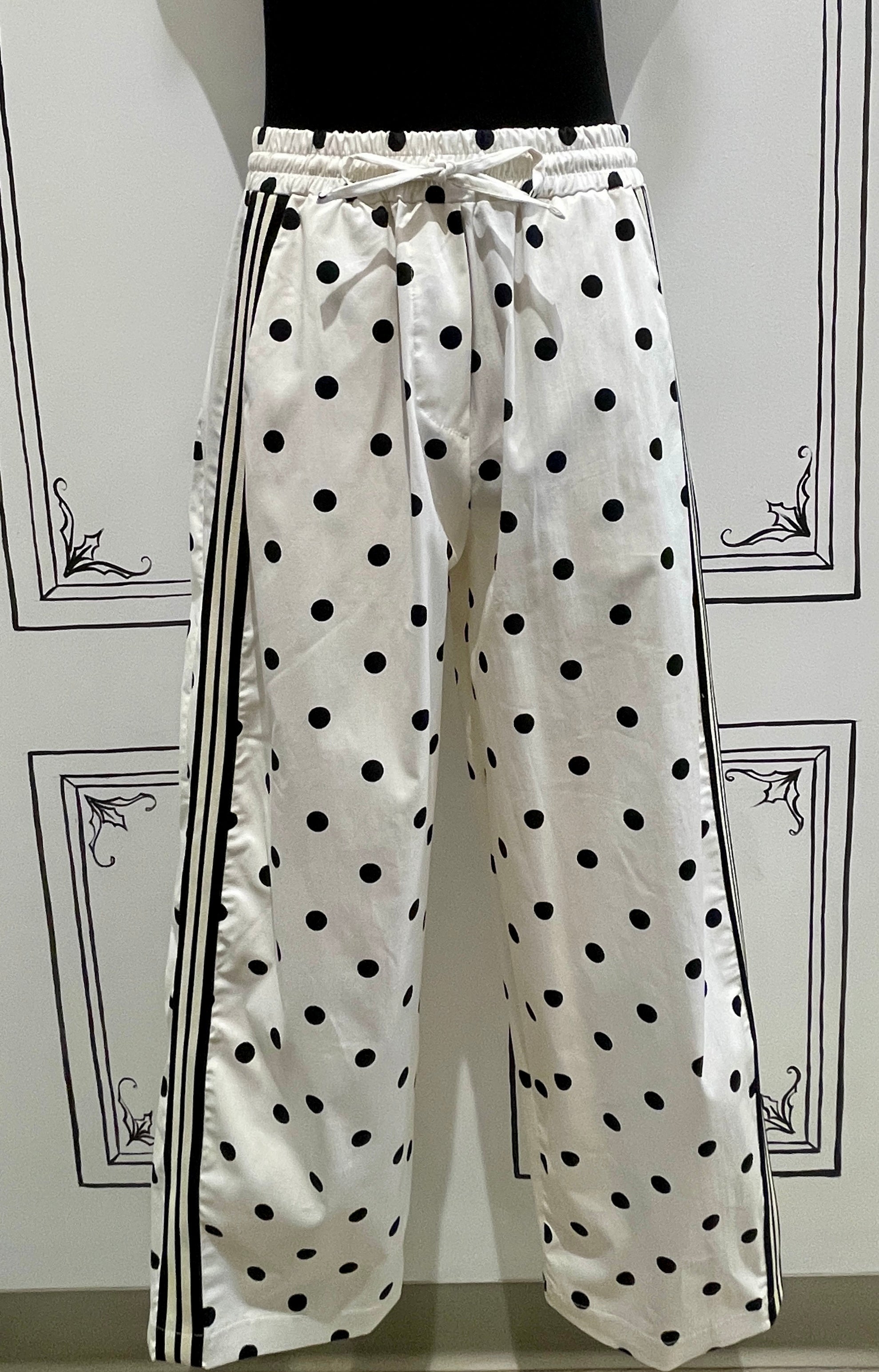 POLKA DOT SIDE STRIPE PANTS