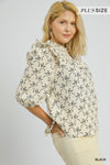 BOW PRINT BLOUSE