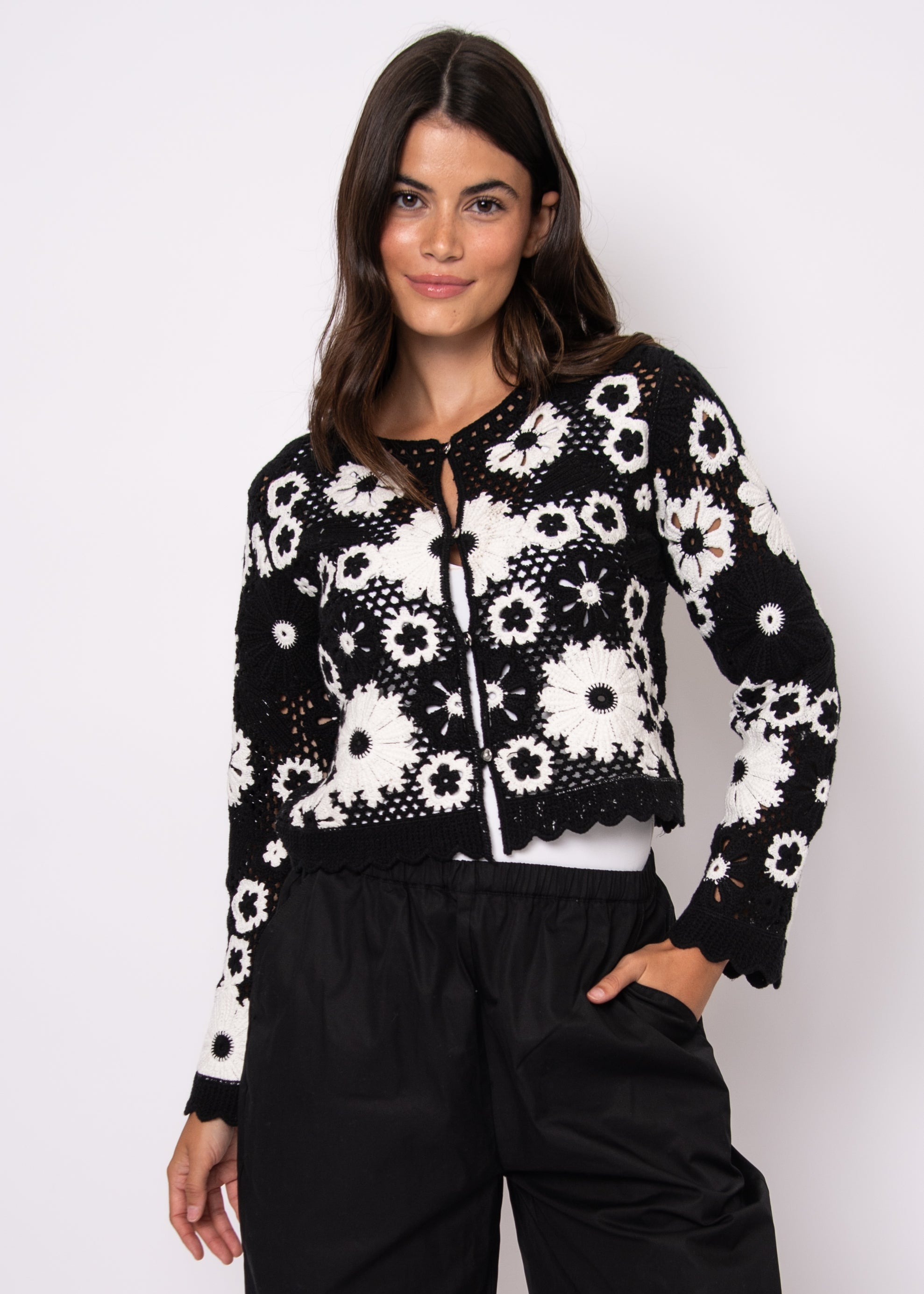 RD CROCHET L/S CARDIGAN
