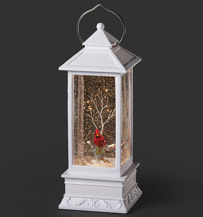 WATER GLOBE -  LANTERN CARDINAL SWIRL