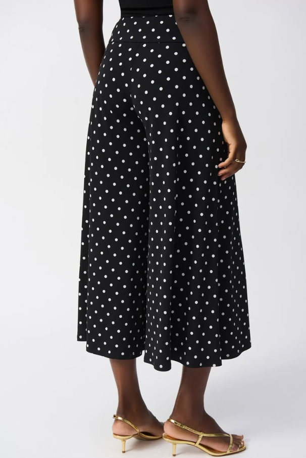 JOSEPH RIBKOFF KNIT DOT PULL ON FLOWY PANTS