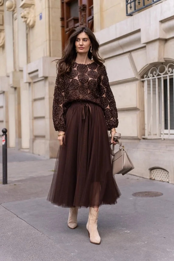 LONG TULLE SKIRT