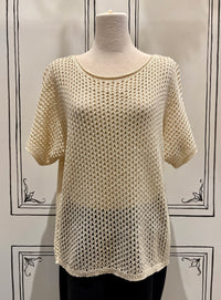 SHORT SLEEVE LOOSE KNIT SWEATER