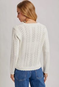 SWEATER SCALLOP EDGE OPEN KNIT