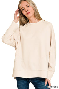 OVERSIZED BRUSHED DROP SHOULDER PULLOVER