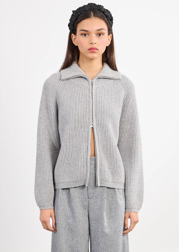 MOLLY ZIPPER RIB SWEATER
