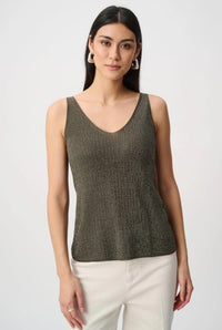 JOSEPH RIBKOFF METALLIC KNITTED CAMISOLE