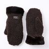 FLEECE MITTENS WITH FAUX FUR TRIM